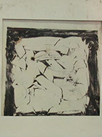 Detalle de restauración de pintura contemporánea